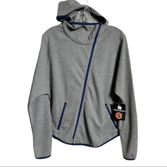 Syracuse University Asymmetrical Zip Gray Hoodie Sweatshirt Sz S/M NWT - Picture 1 of 12